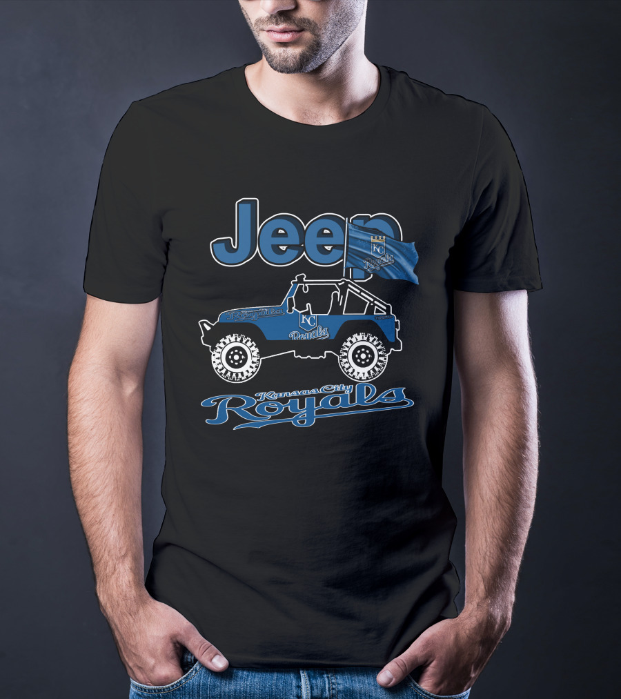 Jeep Kansas City Royals KC Flag And Wrangler Jeep T-Shirt