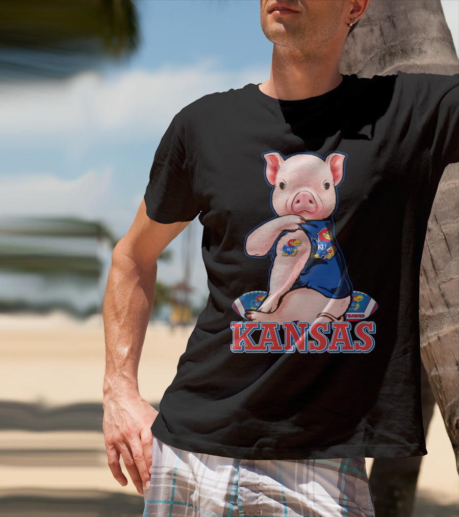 Kansas Pig Jayhawks KU Football Fan T-Shirt