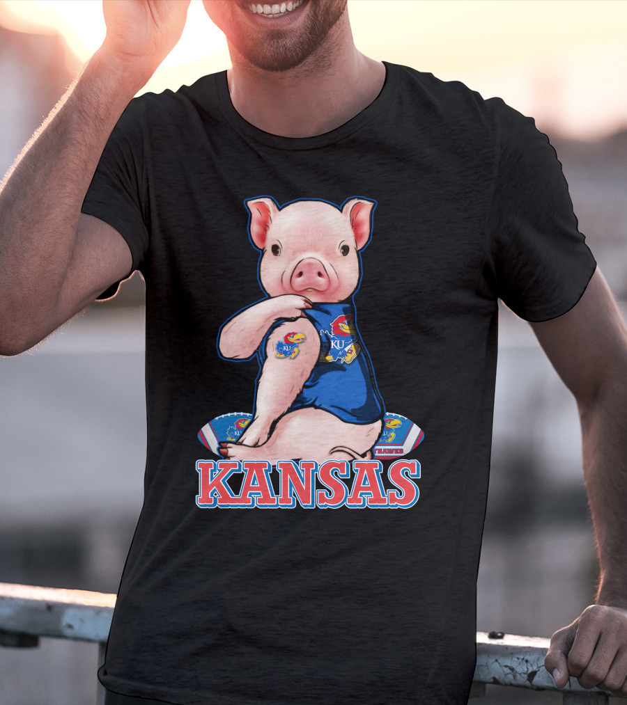 Kansas Pig Jayhawks KU Football Fan T-Shirt