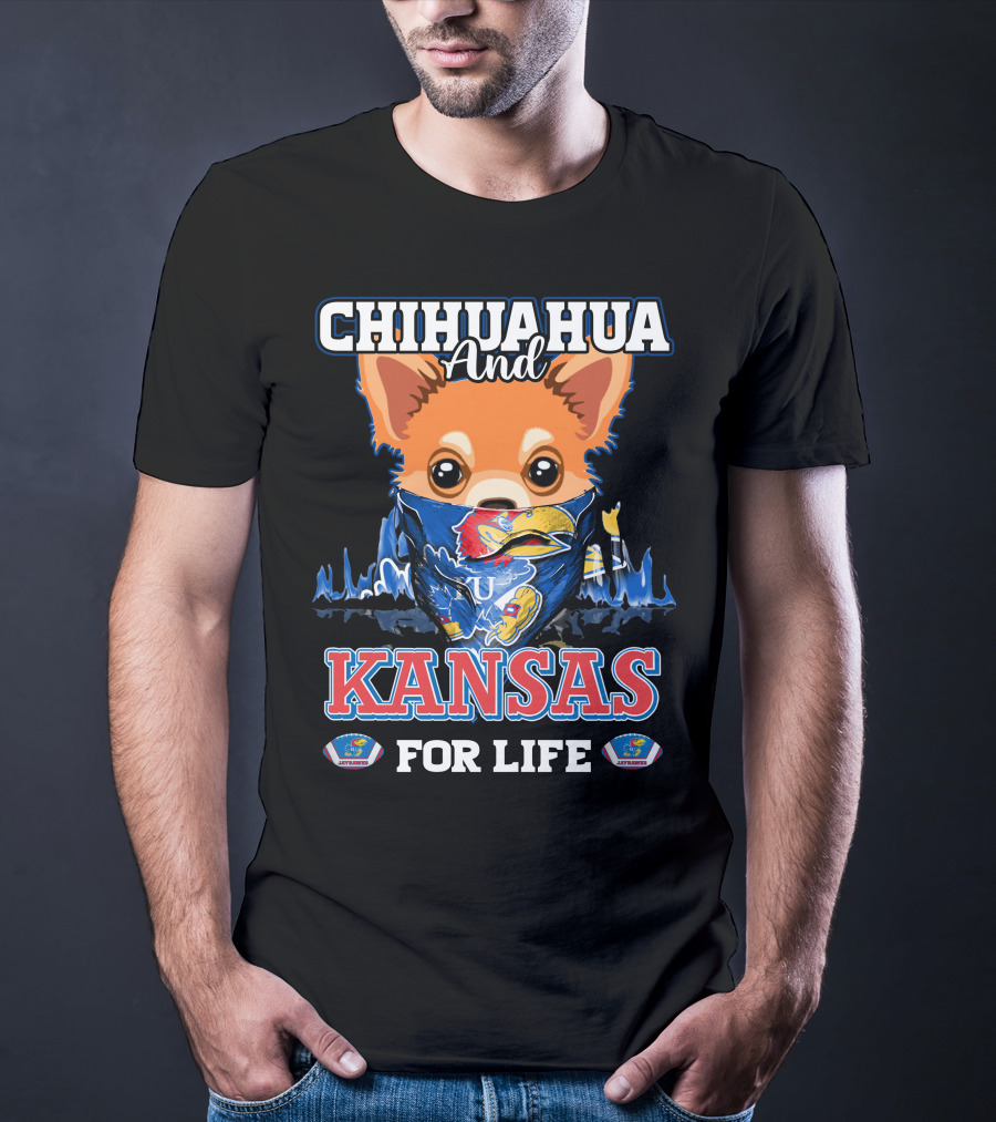Chihuahua And Kansas Jayhawks Mascot For Life T-Shirt