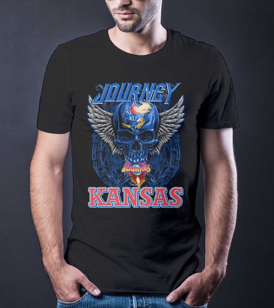 Journey Kansas Jayhawks KU Skull Wings T-Shirt