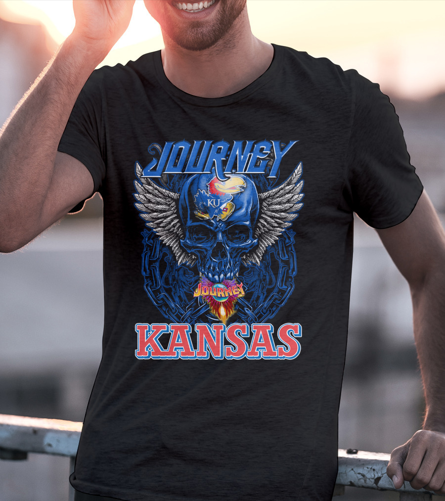Journey Kansas Jayhawks KU Skull Wings T-Shirt