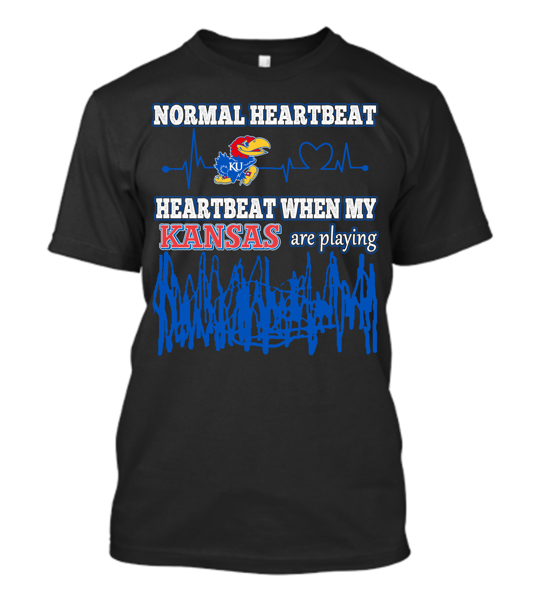 Normal Heartbeat Heartbeat When My Kansas Jayhawks Are Playing T-Shirt