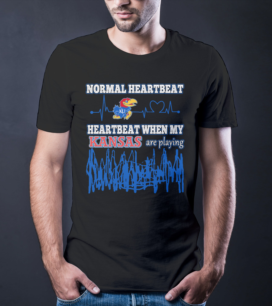 Normal Heartbeat Heartbeat When My Kansas Jayhawks Are Playing T-Shirt