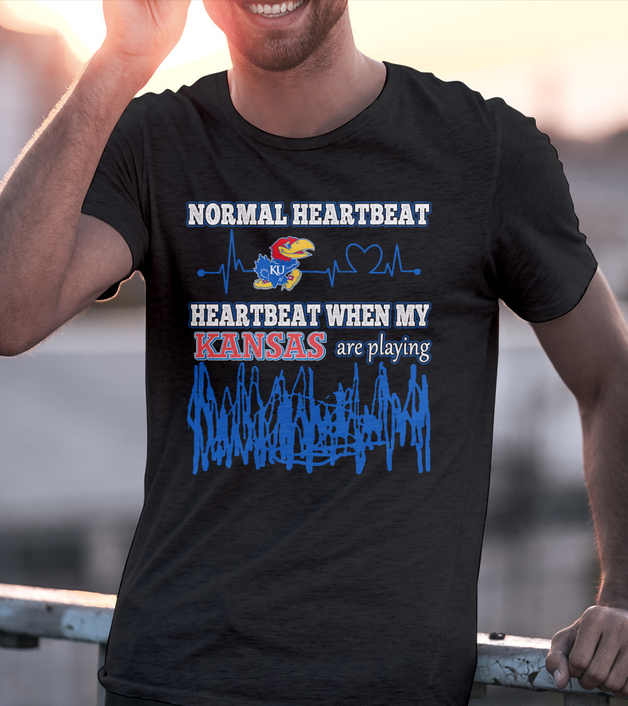 Normal Heartbeat Heartbeat When My Kansas Jayhawks Are Playing T-Shirt