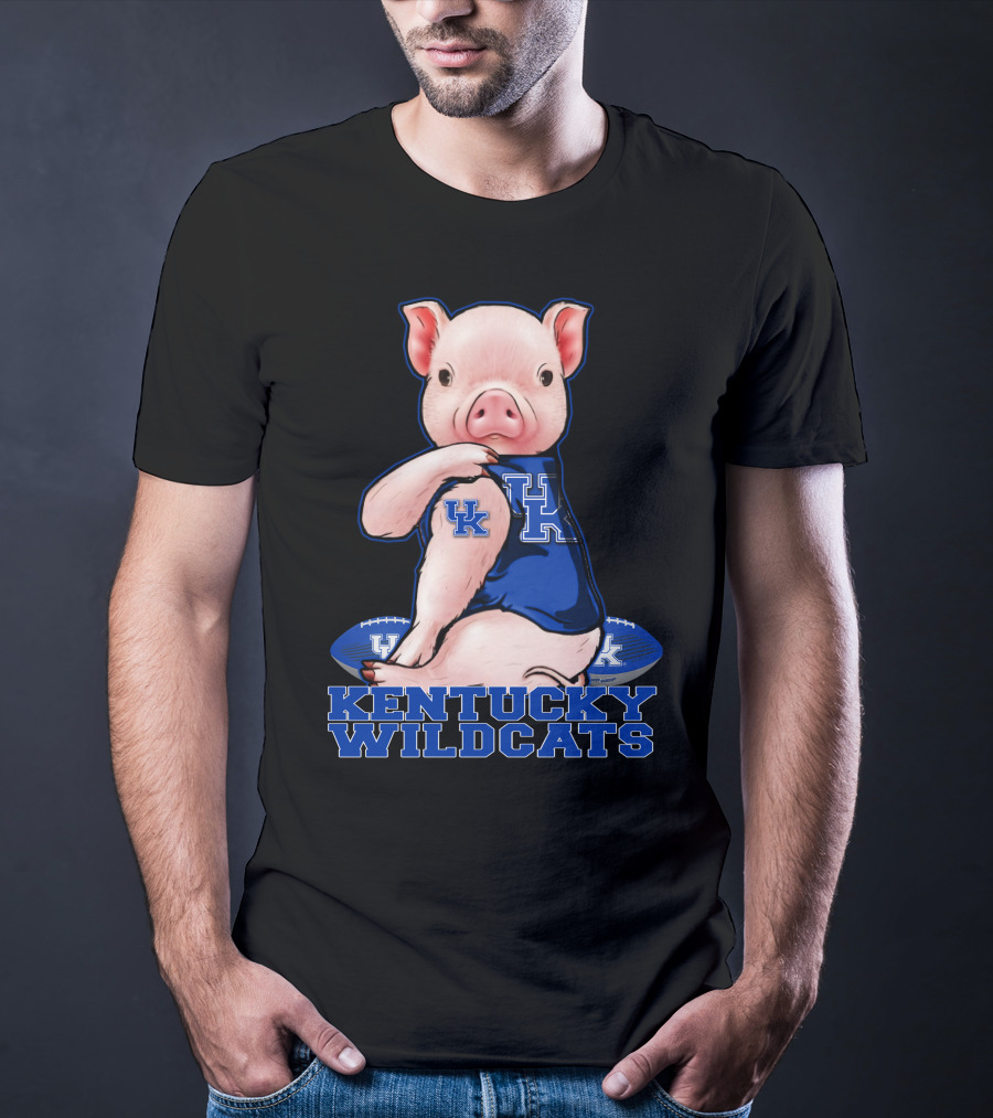 Pig Wearing Kentucky Wildcats Football Jersey T-Shirt