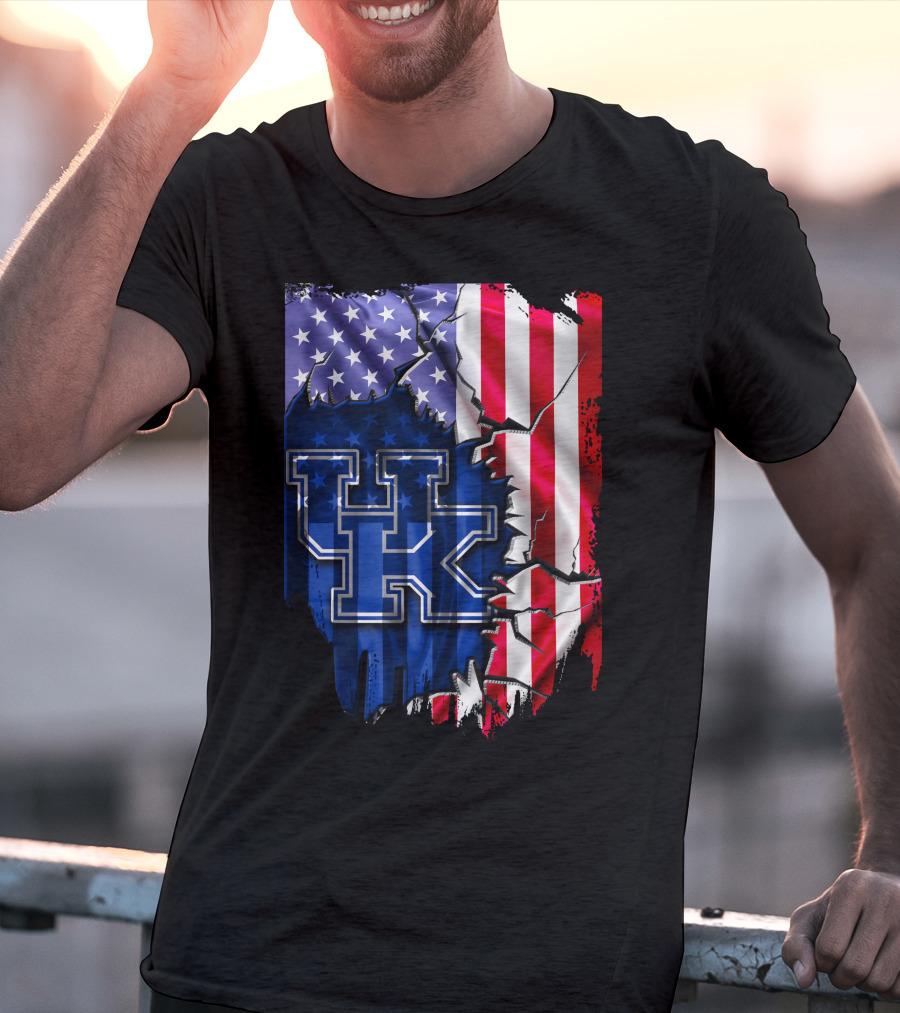 Kentucky Wildcats American Flag Torn T-Shirt