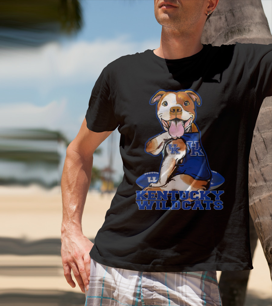 Kentucky Wildcats UK Pitbull Football Fan T-Shirt