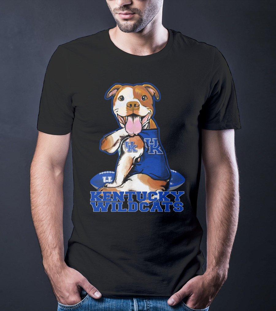 Kentucky Wildcats UK Pitbull Football Fan T-Shirt