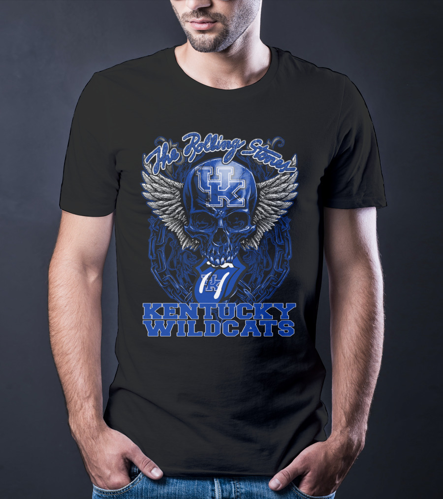 The Rolling Stones Uk Kentucky Wildcats Skull Wings T-Shirt