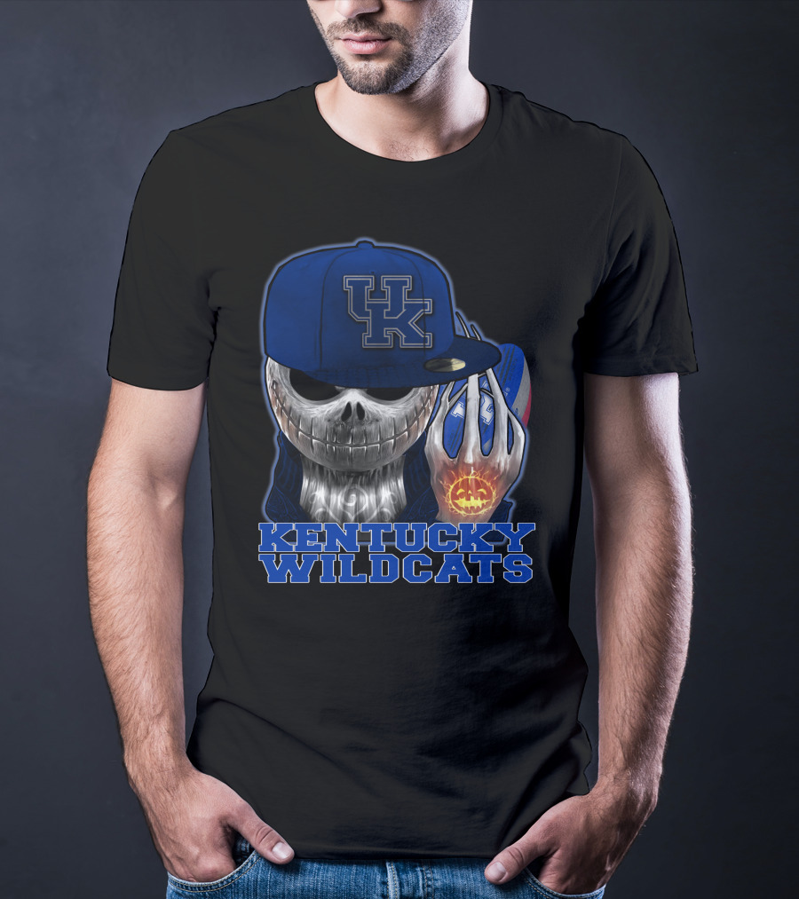 Kentucky Wildcats Jackskull Pumpkin Basketball Hat T-Shirt