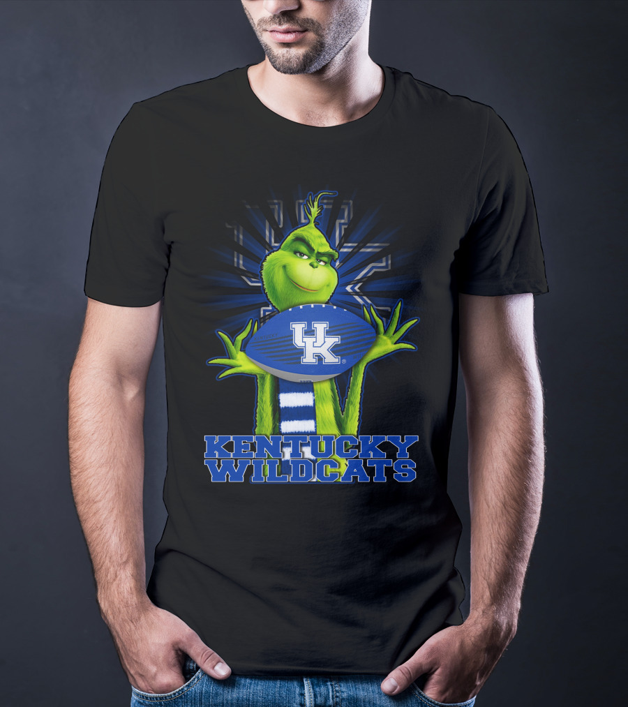 Grinch Holding Kentucky Wildcats Football T-Shirt