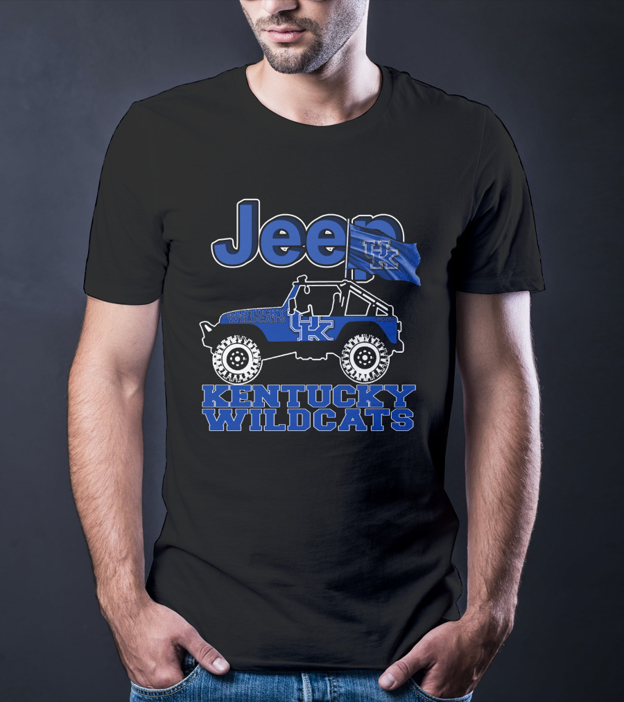 Jeep Kentucky Wildcats UK Flag Off-Road Vehicle T-Shirt