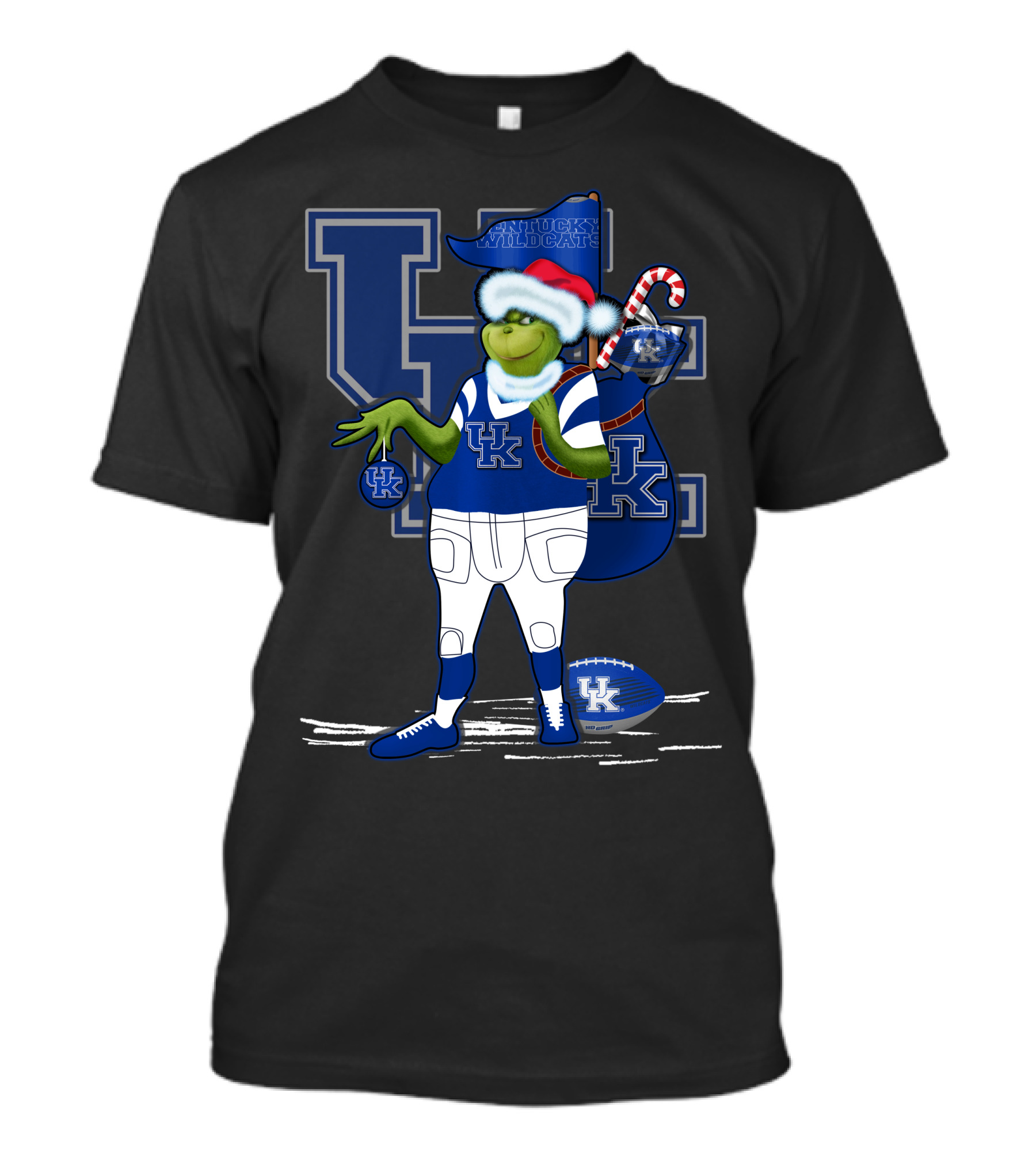Kentucky Wildcats Grinch Christmas Santa Sports Fan T-Shirt