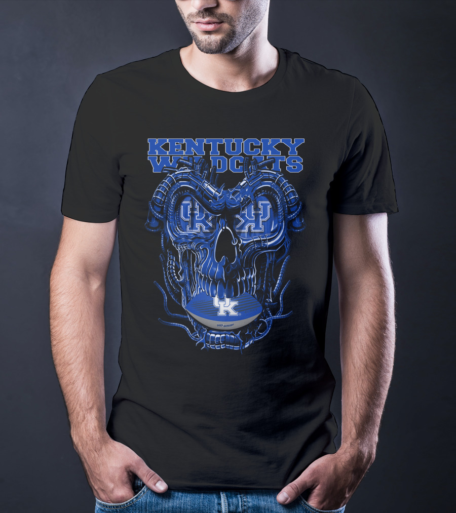 Kentucky Wildcats Dragonskull Football Helmet T-Shirt