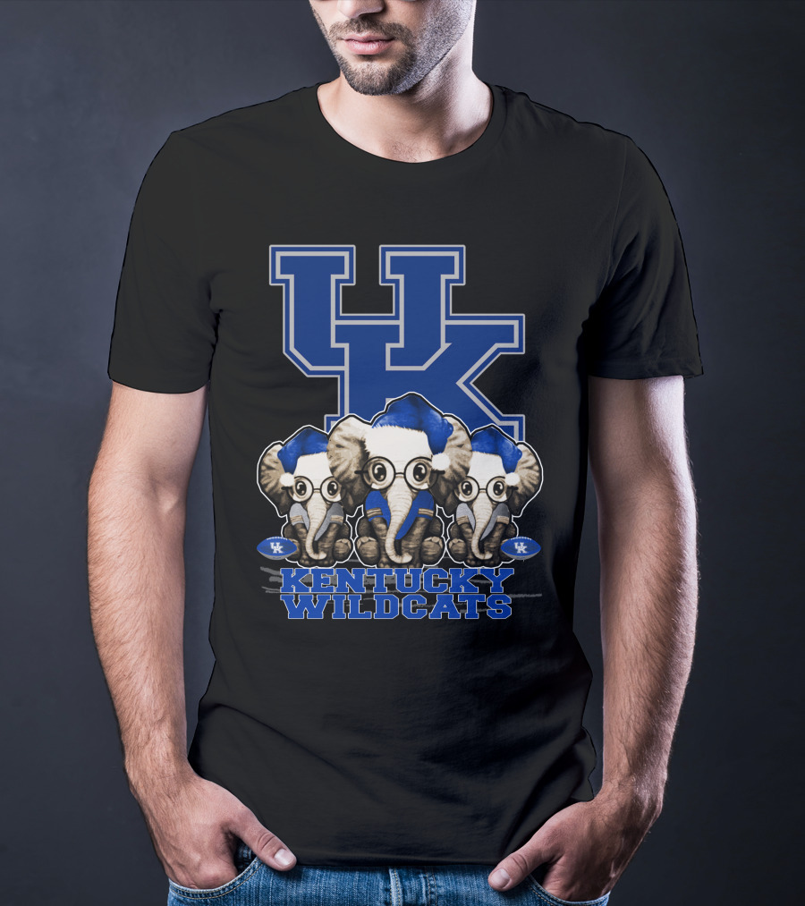 Kentucky Wildcats Elephant Christmas Trio With UK T-Shirt
