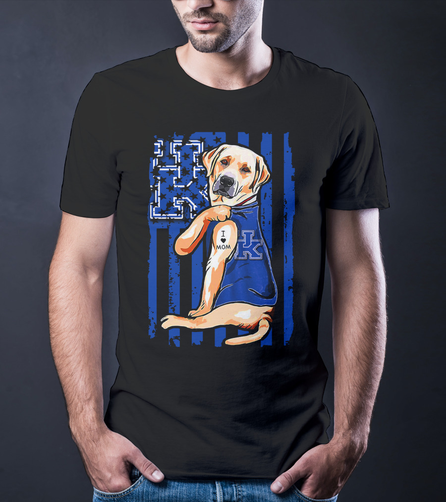 Labrador Retriever Kentucky Wildcats Tattoo I Love Mom T-Shirt