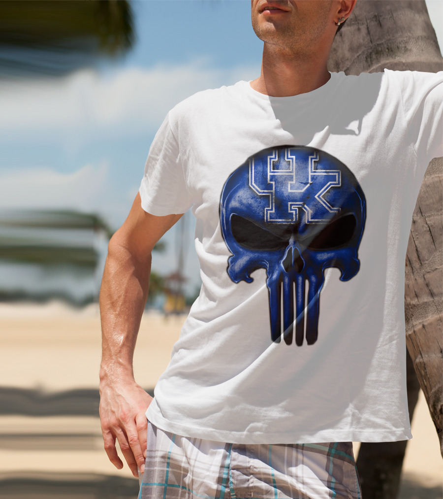 Kentucky Wildcats UK Blue Skull T-Shirt