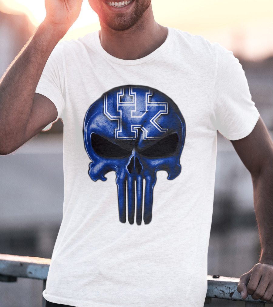 Kentucky Wildcats UK Blue Skull T-Shirt