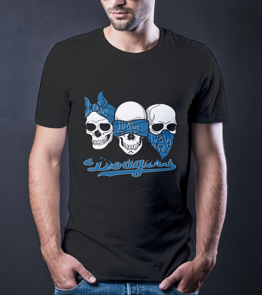 3 Skulls LA Dodgers T-Shirt