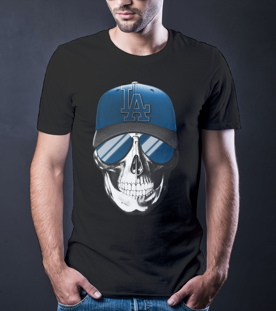 Skull Los Angeles Dodgers LA Cap Sunglasses T-Shirt