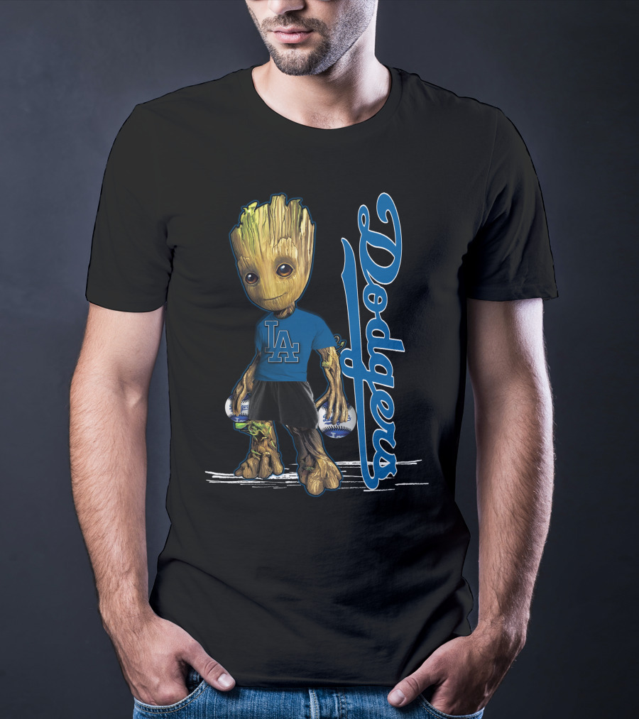Groot LA Dodgers Baseball Fan Enthusiast T-Shirt
