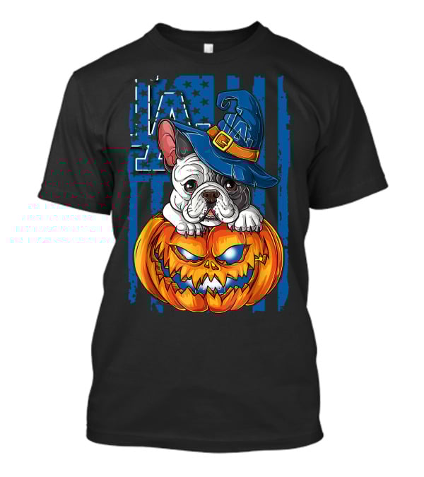Hlw Bulldog Halloween Pumpkin Los Angeles Dodgers T-Shirt