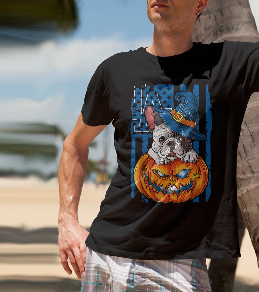 Hlw Bulldog Halloween Pumpkin Los Angeles Dodgers T-Shirt