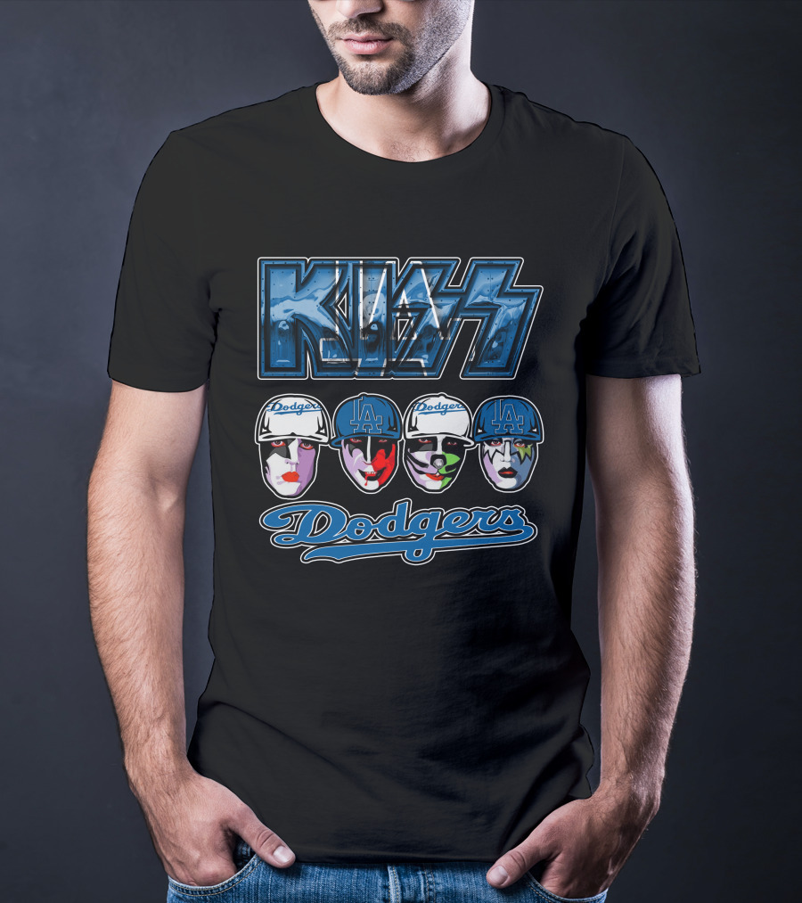Kiss Los Angeles Dodgers Face Paint Baseball Collaboration T-Shirt