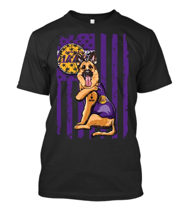 German Shepherd Los Angeles Lakers Fan Mom T-Shirt