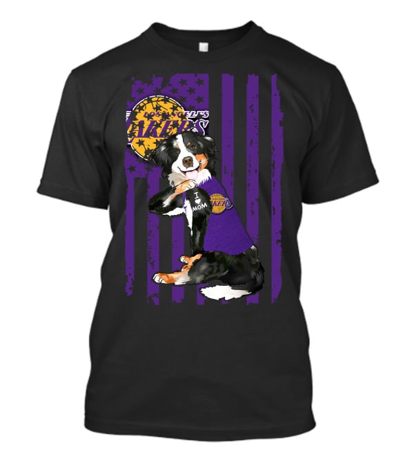 Border Collie I Love Mom Los Angeles Lakers T-Shirt