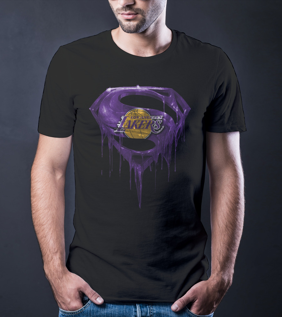 Los Angeles Lakers Super Purple Drip Basketball T-Shirt
