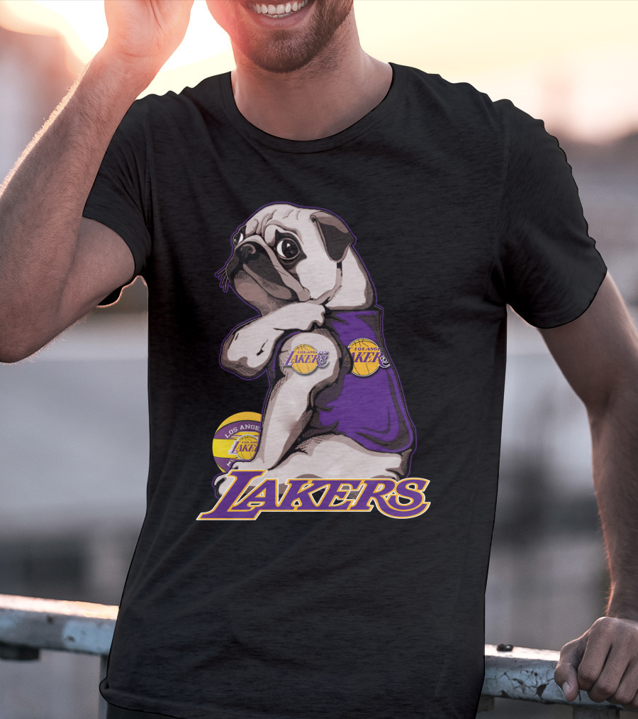 Pug Los Angeles Lakers Basketball T-Shirt