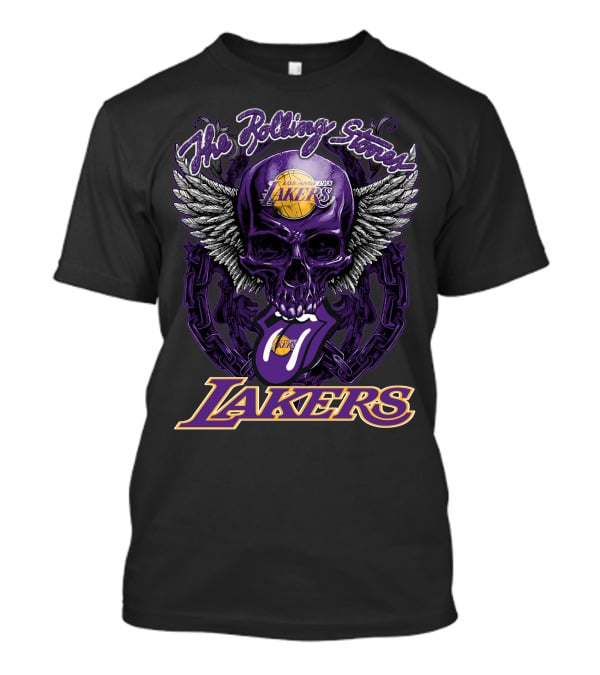 The Rolling Stones Los Angeles Lakers Skull Logo Collaboration T-Shirt