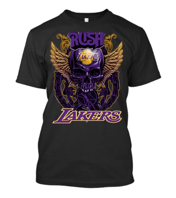 Rush Los Angeles Lakers Skull Wings T-Shirt