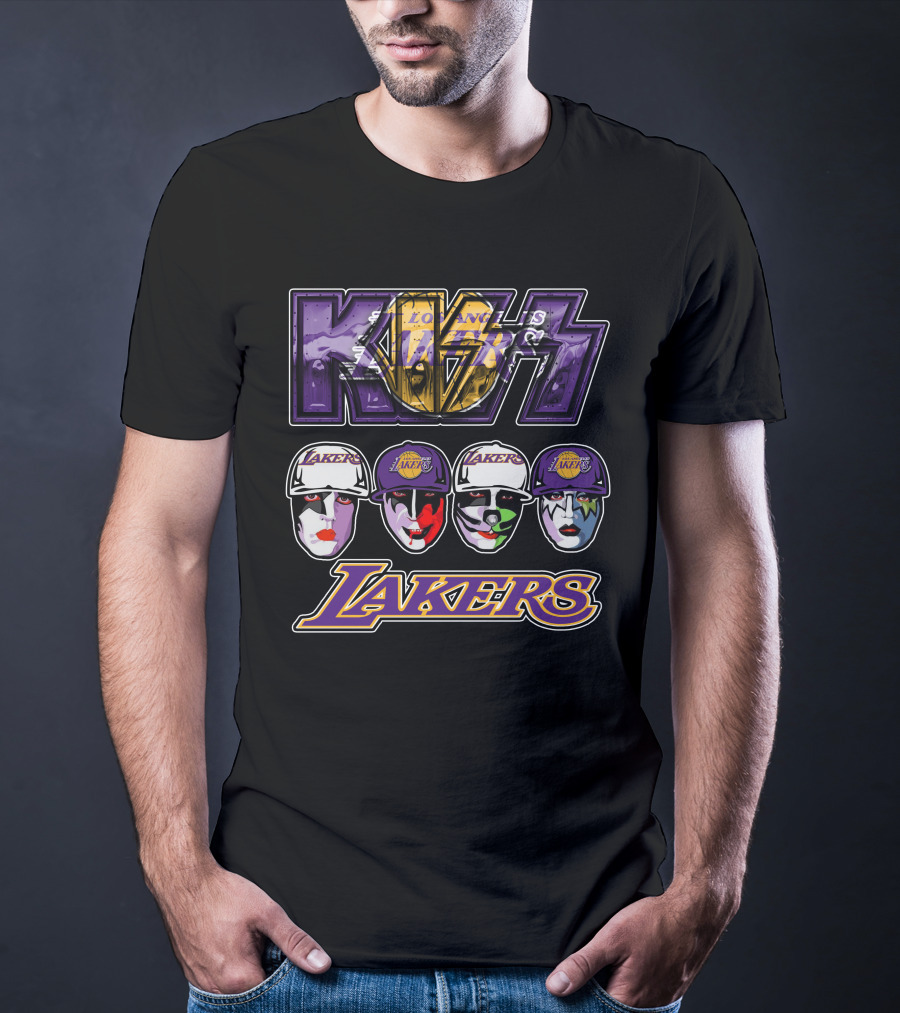 KISS Los Angeles Lakers Faces With Team T-Shirt