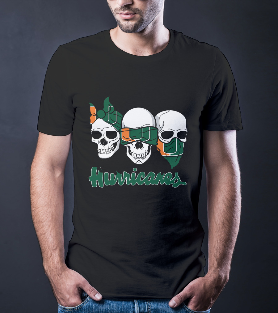 Hurricanes Three Skulls Miami T-Shirt