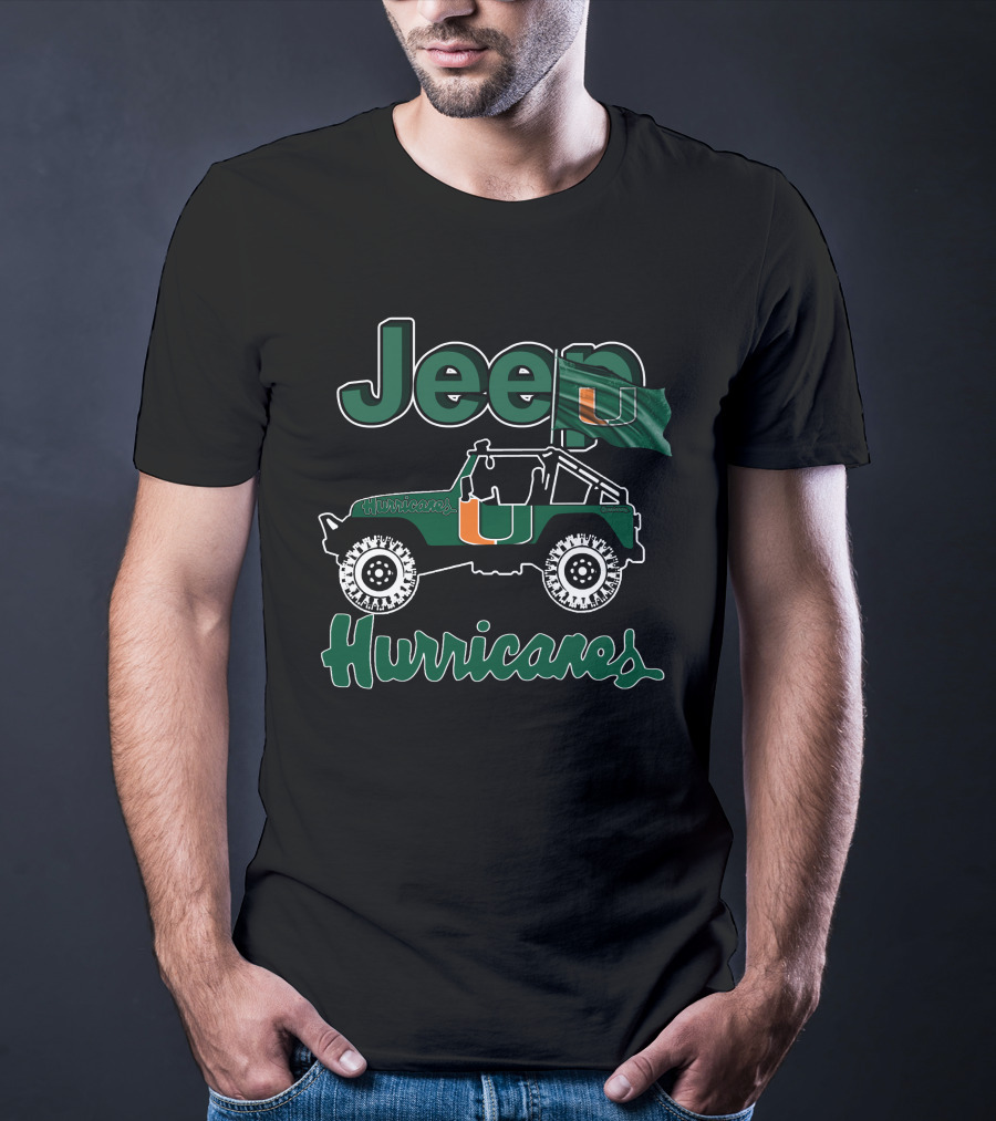 Jeep Miami Hurricanes With University Logo And Jeep T-Shirt