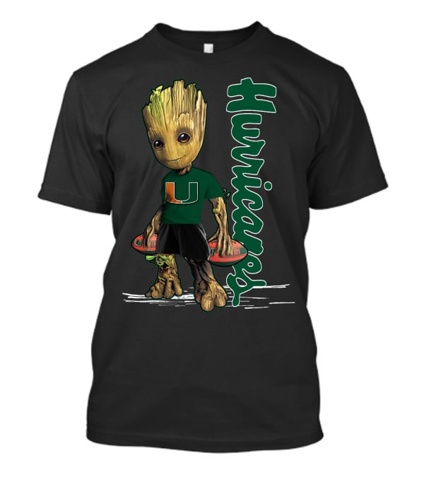 Groot Holding Football Miami Hurricanes U T-Shirt