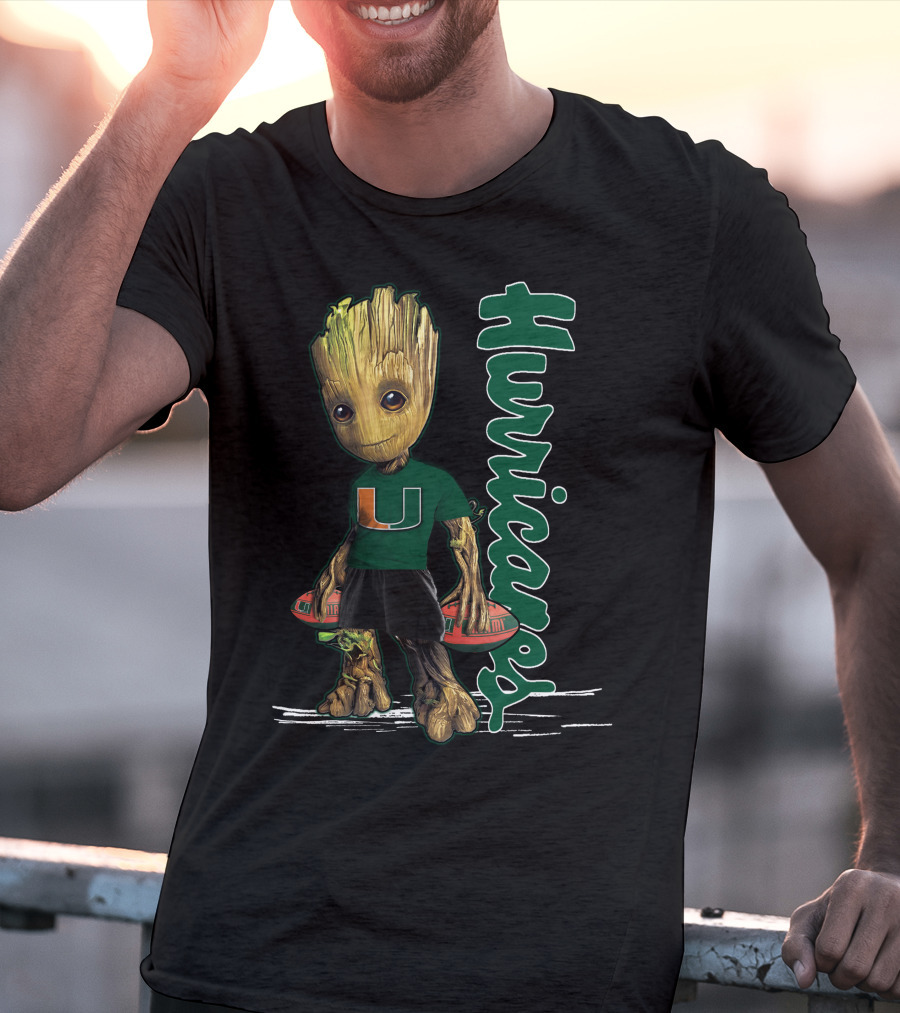 Groot Holding Football Miami Hurricanes U T-Shirt