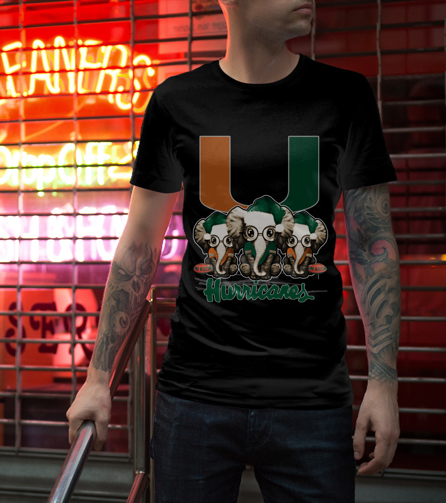 Miami Hurricanes Elephants Xmas T-Shirt