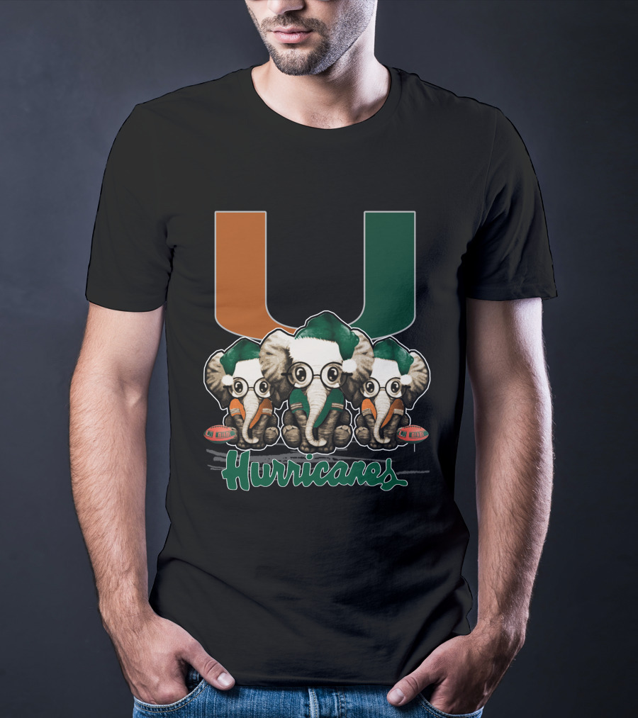 Miami Hurricanes Elephants Xmas T-Shirt