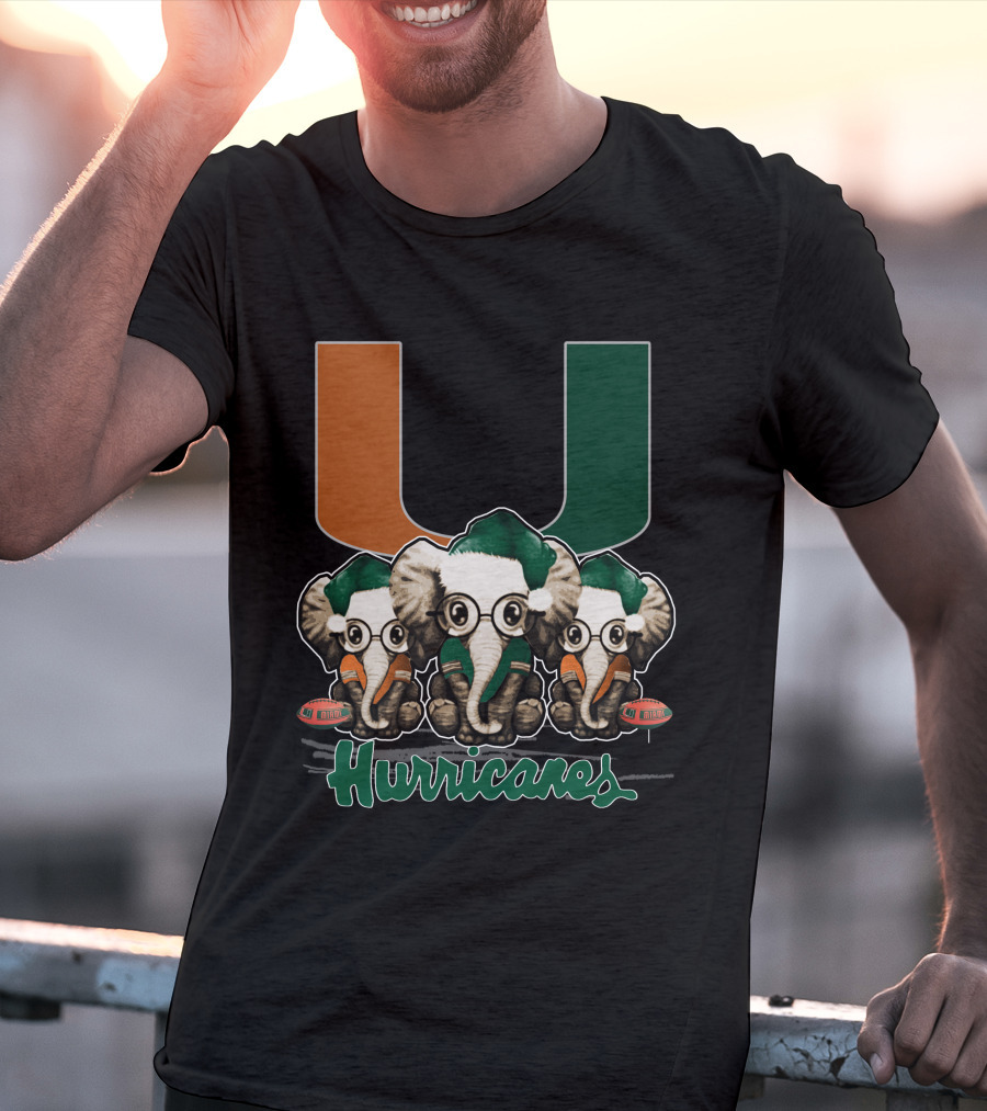 Miami Hurricanes Elephants Xmas T-Shirt
