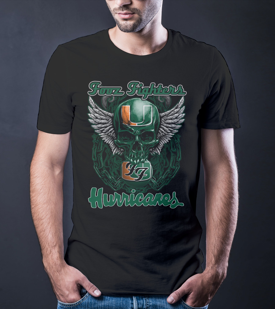 Four Fighters Miami Hurricanes U Icon Winged Skull Ff T-Shirt