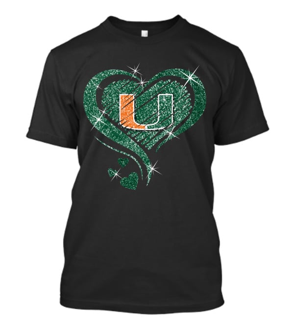 Heart Diamond Miami Hurricanes U T-Shirt