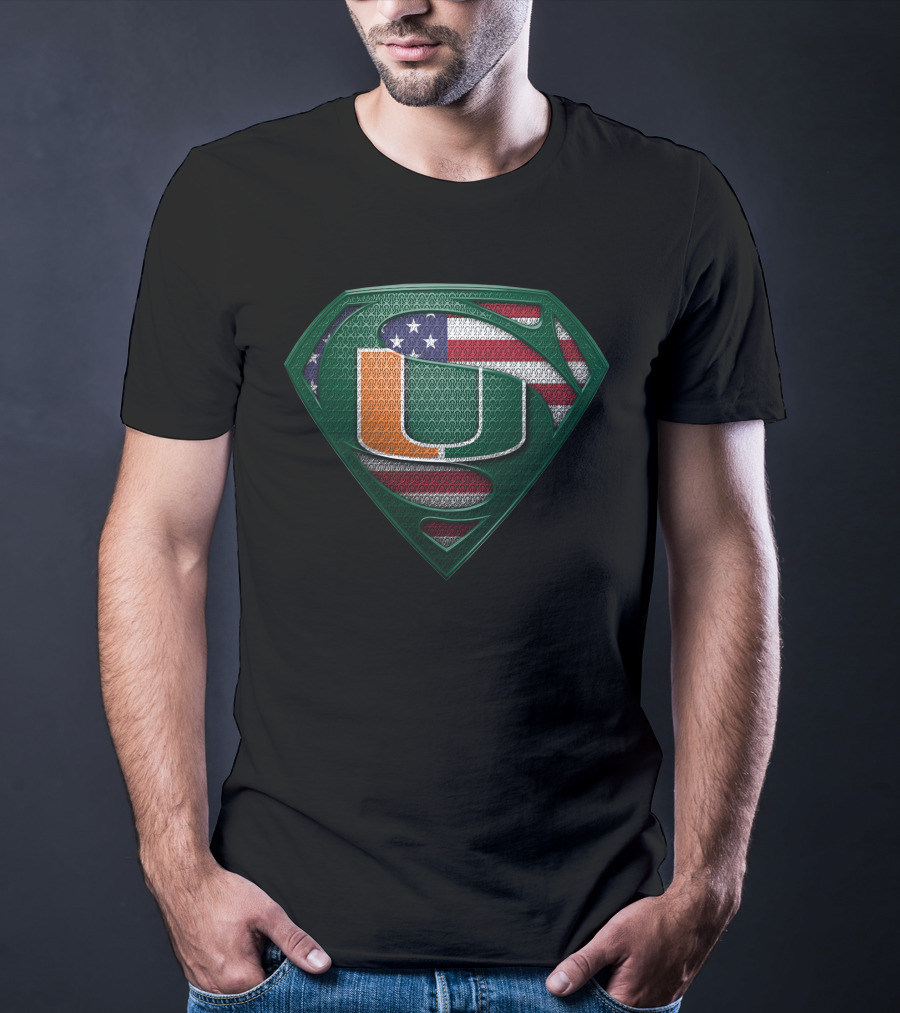 Miami Hurricanes American Flag Super T-Shirt