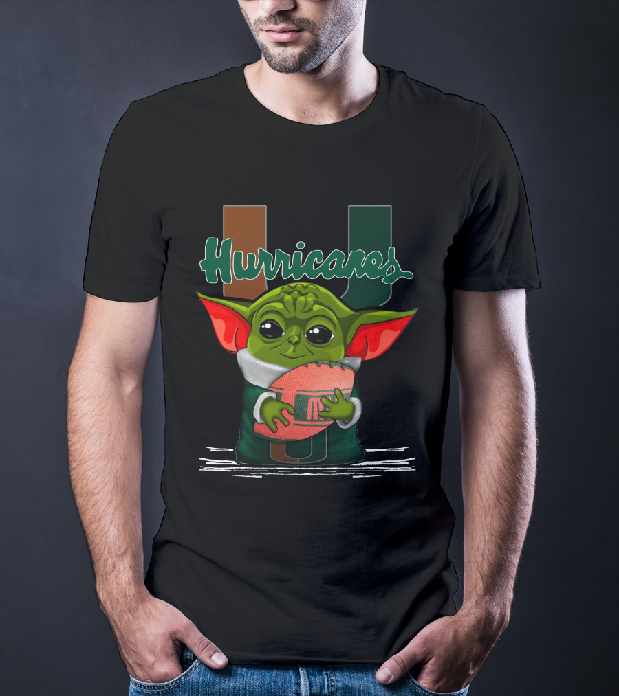 Yoda Miami Hurricanes Football Enthusiast T-Shirt