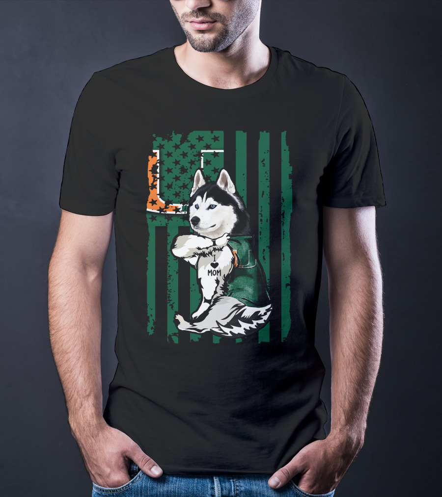 Siberian Husky Miami Hurricanes U Mom T-Shirt