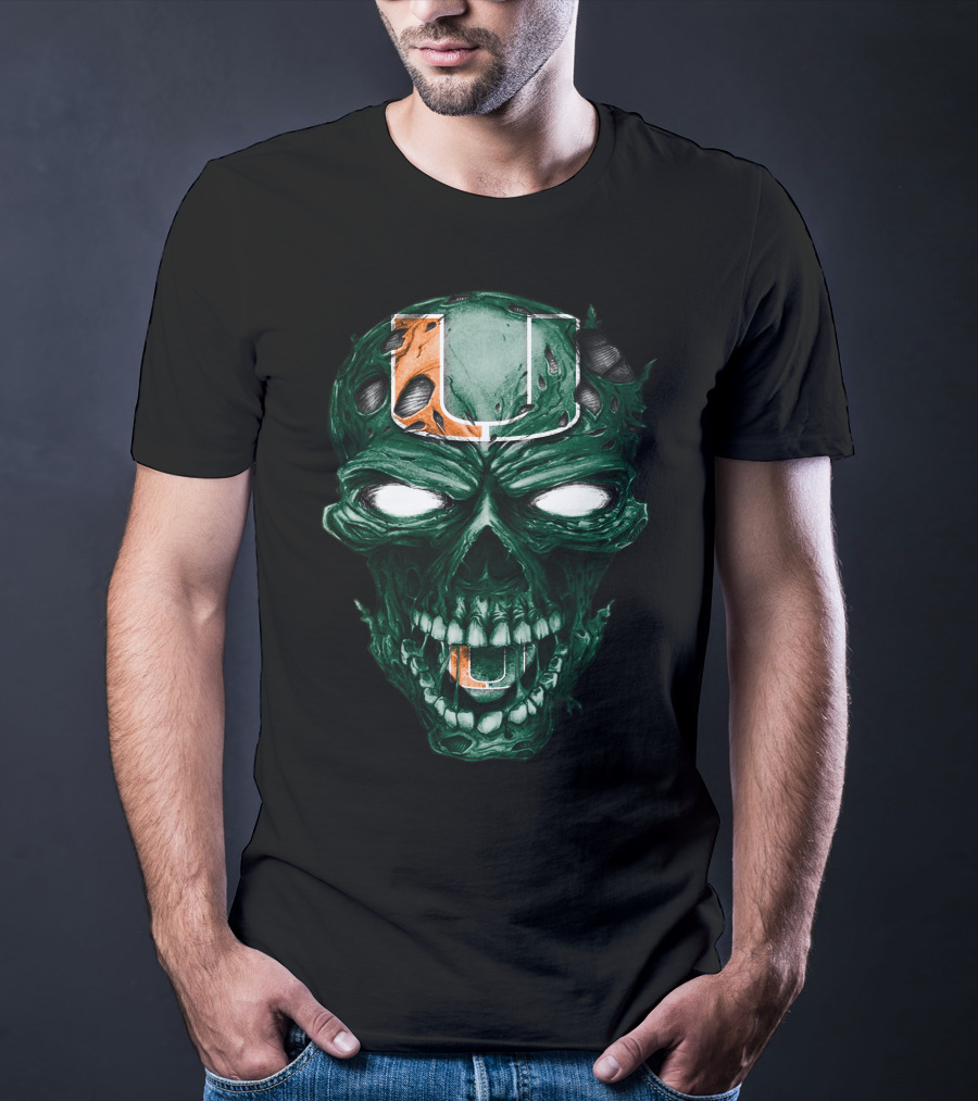 Miami Hurricanes Skull U T-Shirt