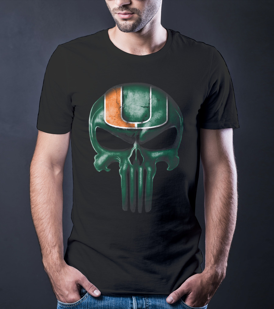 Miami Hurricanes Skull Punisher T-Shirt